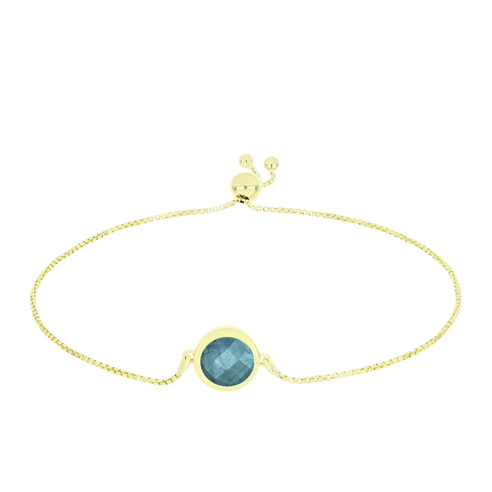 Pulseira de Prata com Banho de Ouro com Labradorite  Contraste: Cabeca de Veado (800) 1 
