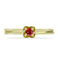 Anel de Prata com Banho de Ouro com Moissanite Vermelho Majestoso