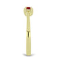 Anel de Prata com Banho de Ouro com Moissanite Vermelho Majestoso