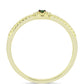 Anel de Prata com Banho de Ouro com Diamante Verde