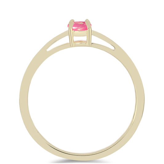 Anel de Prata com Banho de Ouro com Opala Rosa de Lega Dembi da Etiópia