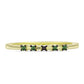 Anel de Prata com Banho de Ouro com Diamante Verde