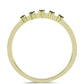 Anel de Prata com Banho de Ouro com Diamante Verde