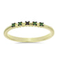 Anel de Prata com Banho de Ouro com Diamante Verde