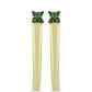Brincos de Prata com Banho de Ouro com Diamante Verde