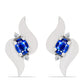 Brincos de Prata com Safira Azul Australiana e Topázio Branco