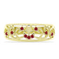 Anel de Prata com Banho de Ouro com Moissanite Vermelho Majestoso  Contraste: Cabeca de Veado (800)