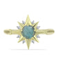 Anel de Prata com Banho de Ouro com Labradorite e Topázio Branco  Contraste: Cabeca de Veado (800)