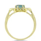 Anel de Prata com Banho de Ouro com Labradorite e Topázio Branco  Contraste: Cabeca de Veado (800)