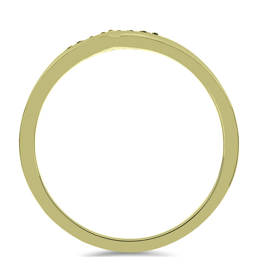 Anel de Prata com Banho de Ouro com Diamante Verde