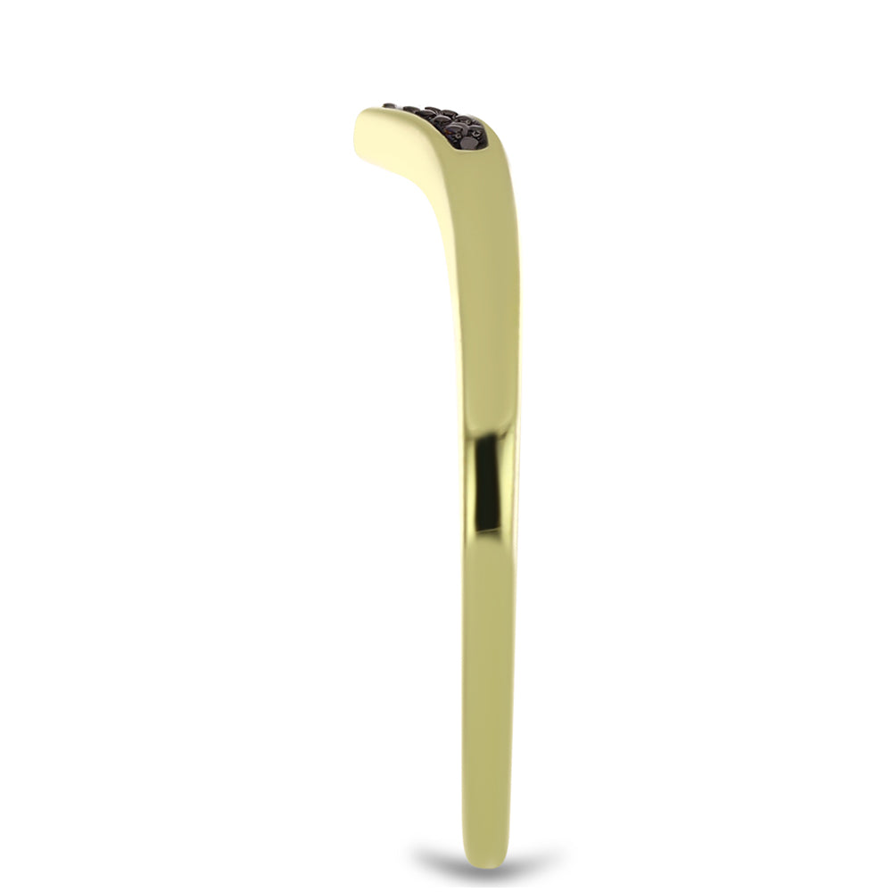 Anel de Prata com Banho de Ouro com Diamante Verde 4 
