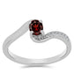 Anel de Prata com Granada de Barton e Topázio Branco