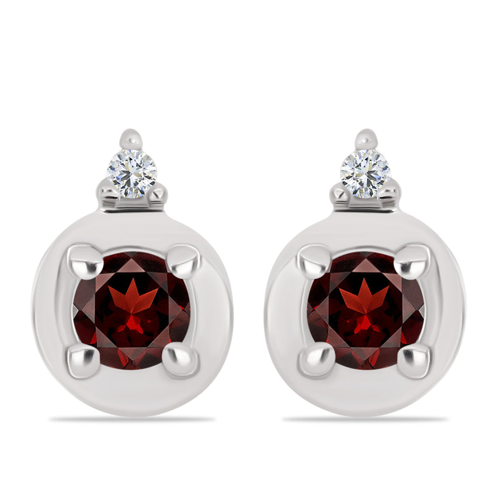 Brincos de Prata com Granada de Barton e Topázio Branco
