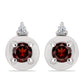 Brincos de Prata com Granada de Barton e Topázio Branco