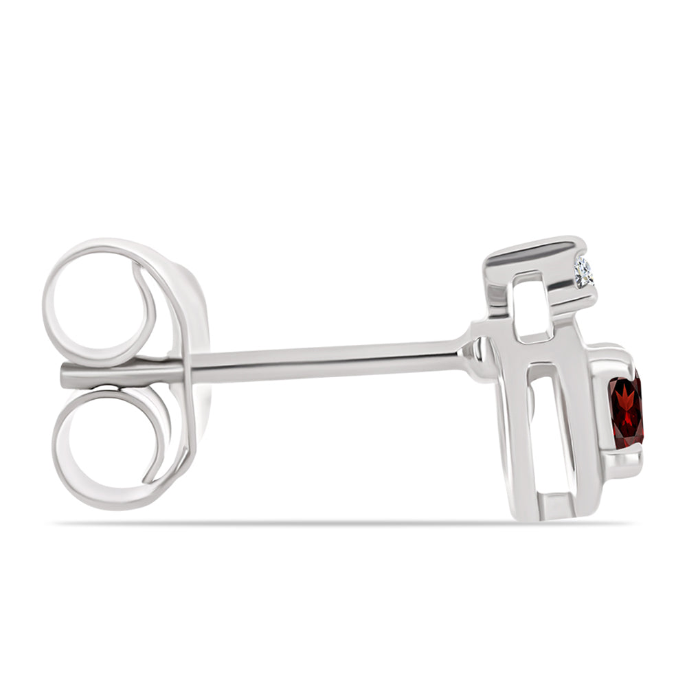 Brincos de Prata com Granada de Barton e Topázio Branco