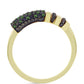 Anel de Prata com Banho de Ouro com Diamante Verde  Contraste: Cabeca de Veado (800)