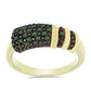 Anel de Prata com Banho de Ouro com Diamante Verde  Contraste: Cabeca de Veado (800)