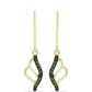 Brincos de Prata com Banho de Ouro com Diamante Verde