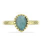 Anel de Prata com Banho de Ouro com Labradorite