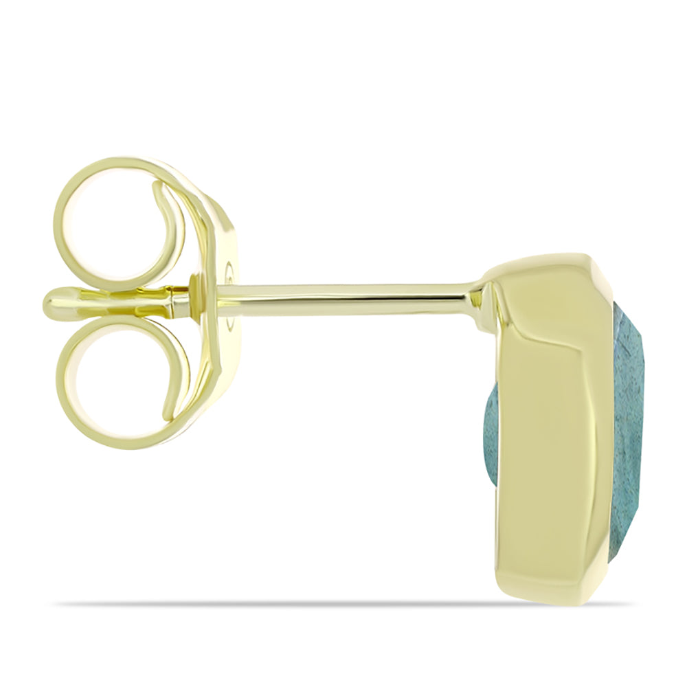 Brincos de Prata com Banho de Ouro com Labradorite 2 