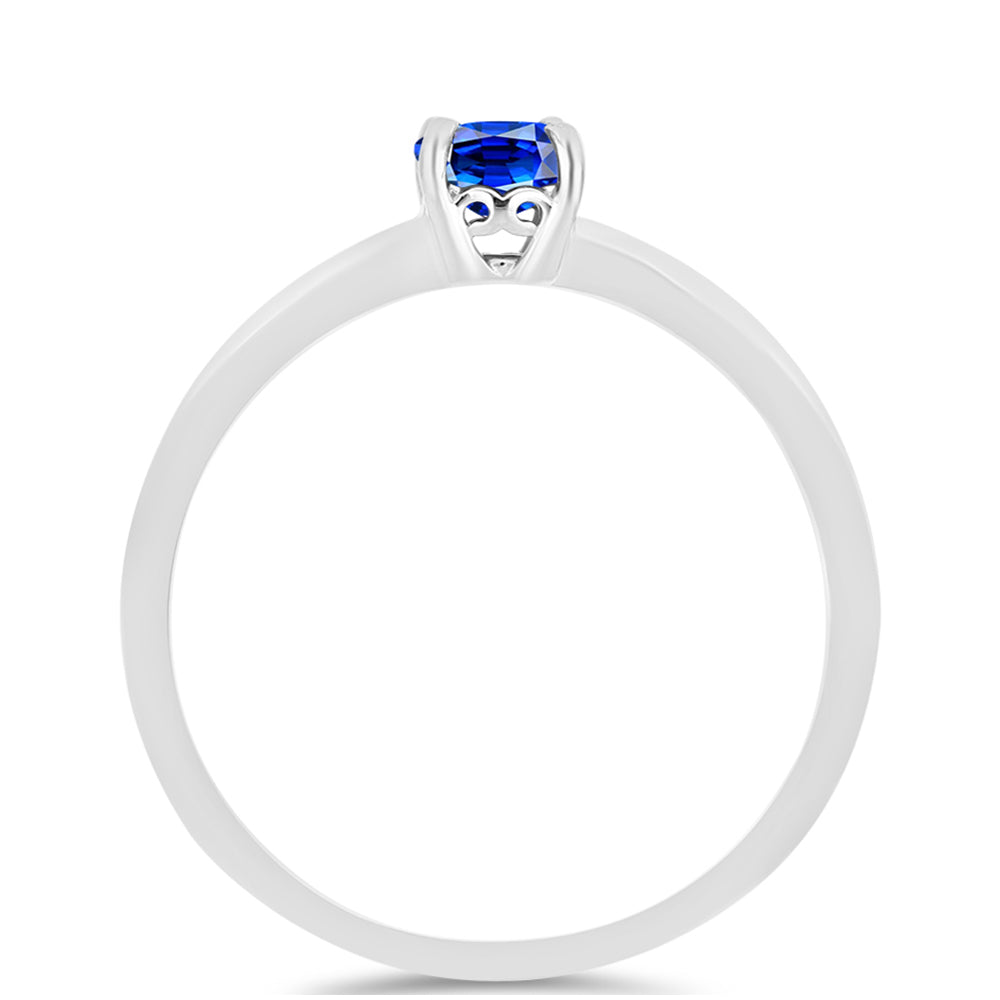 Anel de Prata com Safira Azul Australiana 2 