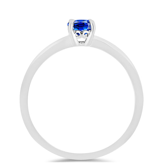 Anel de Prata com Safira Azul Australiana
