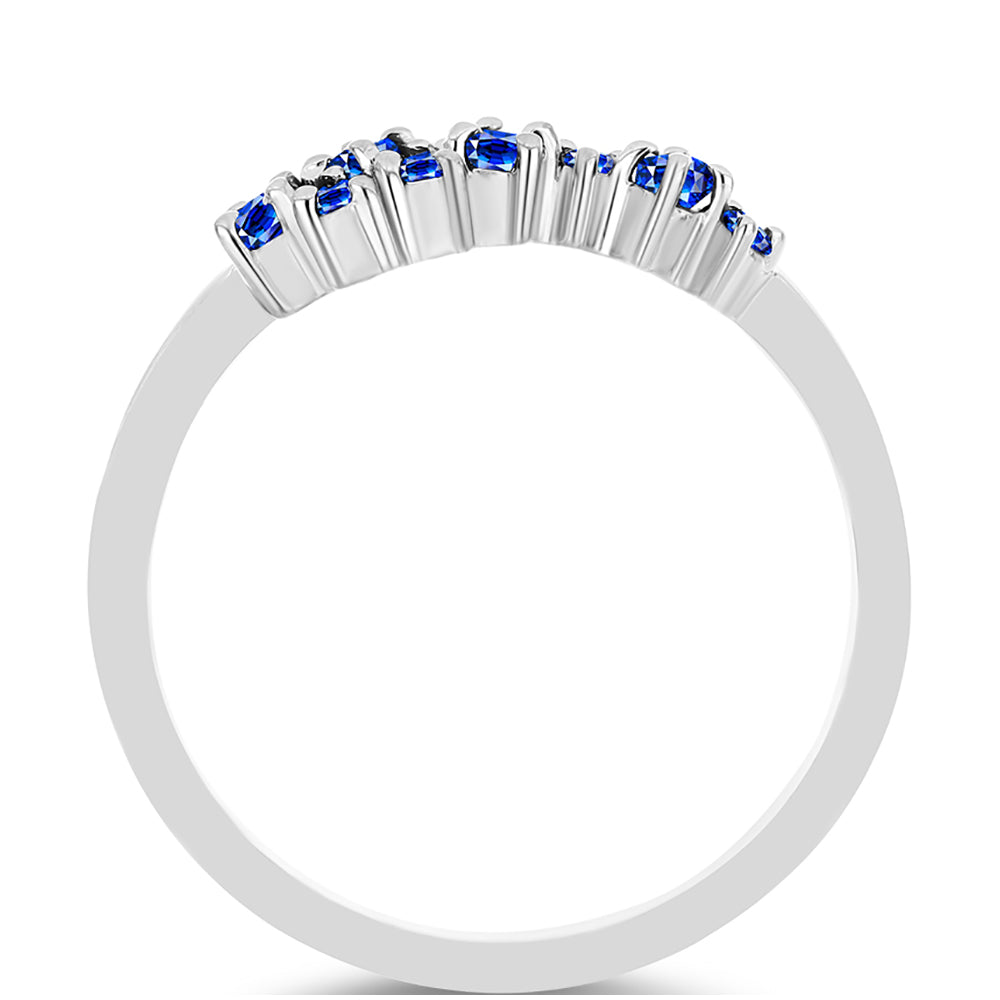 Anel de Prata com Safira Azul Australiana e Topázio Branco 2 