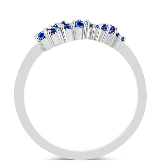 Anel de Prata com Safira Azul Australiana e Topázio Branco