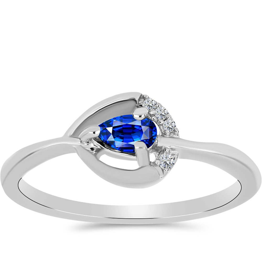 Anel de Prata com Safira Azul Australiana e Topázio Branco 3 