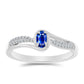 Anel de Prata com Safira Azul Australiana e Topázio Branco