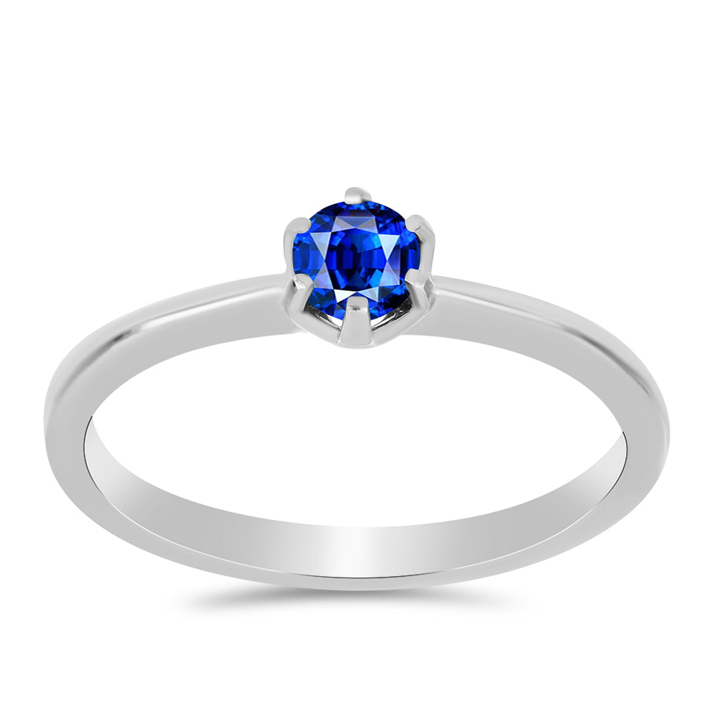 Anel de Prata com Safira Azul Australiana