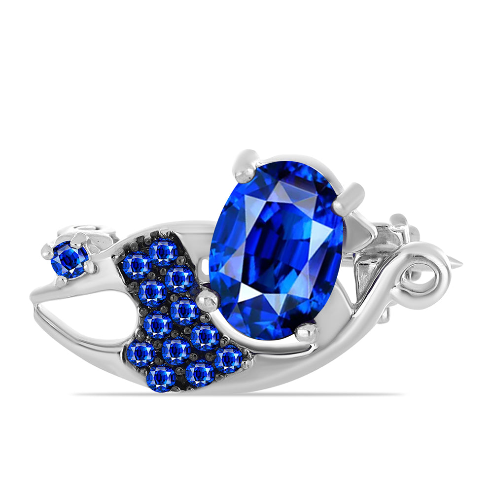 Alfinete de Prata com Safira Azul Australiana 1 