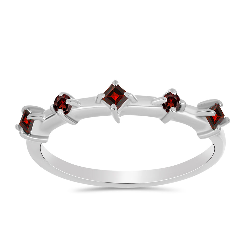 Anel de Prata com Granada de Barton 3 