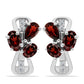 Brincos de Prata com Granada de Barton e Topázio Branco
