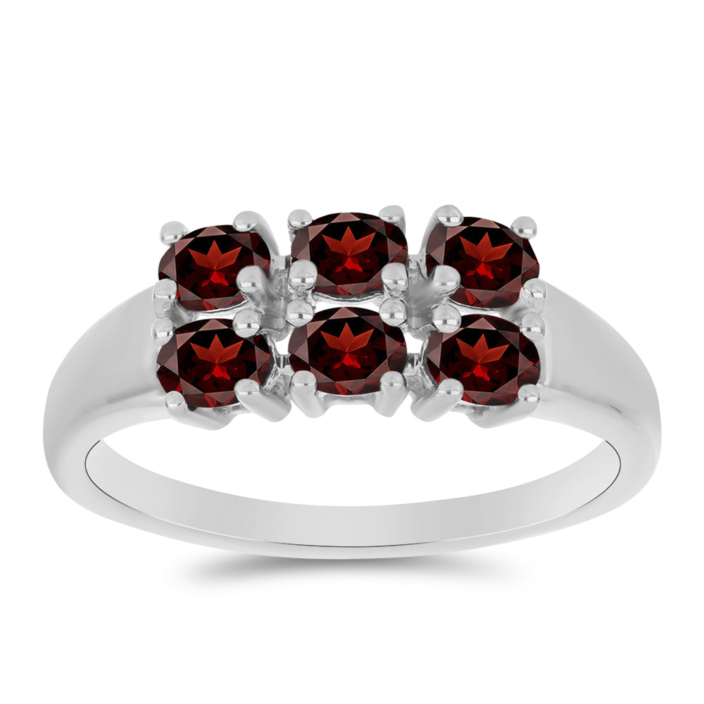 Anel de Prata com Granada de Barton