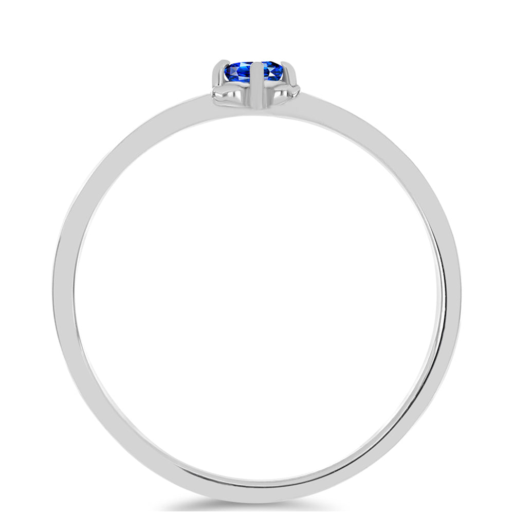 Anel de Prata com Safira Azul Australiana 3 