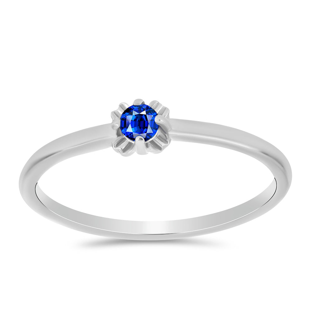 Anel de Prata com Safira Azul Australiana 1 