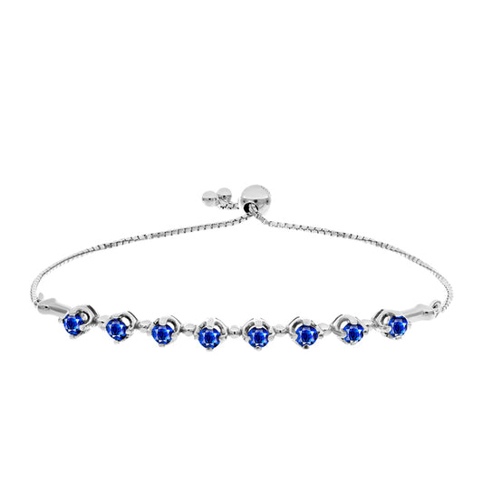 Pulseira de Prata com Safira Azul Australiana  Contraste: Cabeca de Veado (800)