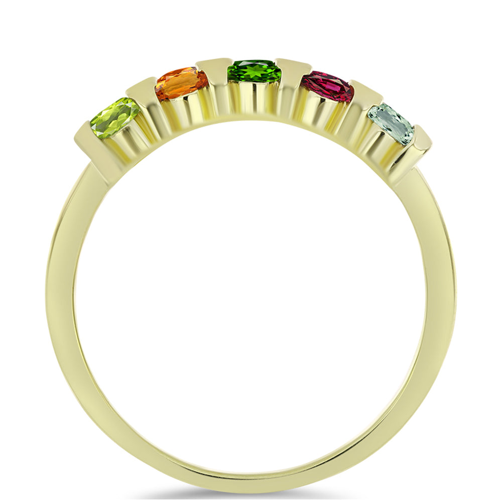 Anel de Prata com Banho de Ouro com Turmalina Chakra 2 