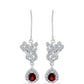 Brincos de Prata com Granada de Barton e Topázio Branco