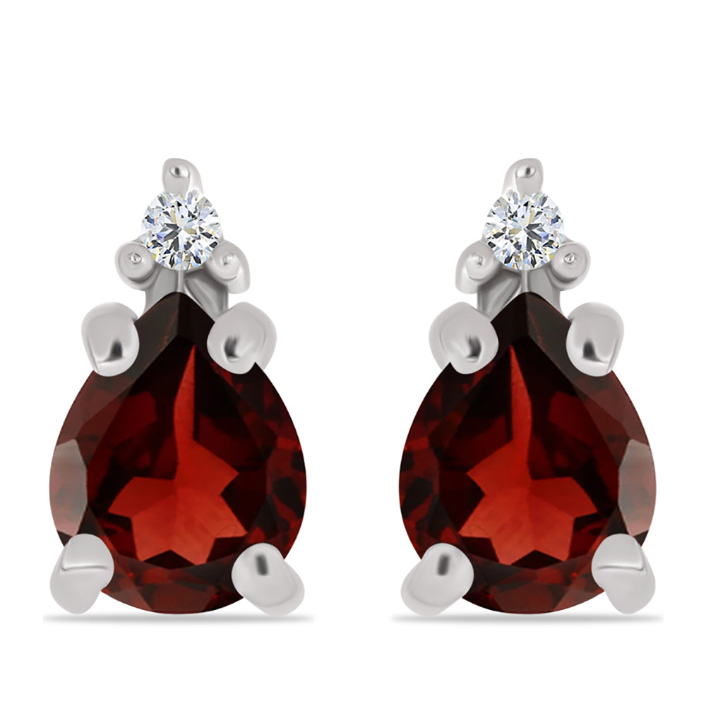 Brincos de Prata com Granada de Barton e Topázio Branco 1 