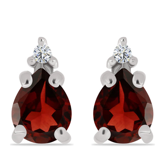 Brincos de Prata com Granada de Barton e Topázio Branco