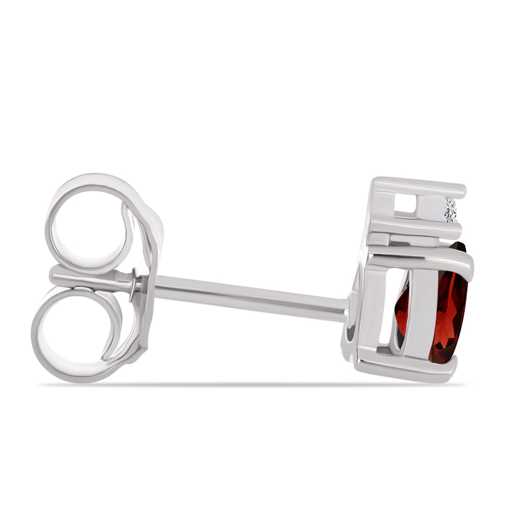 Brincos de Prata com Granada de Barton e Topázio Branco 2 