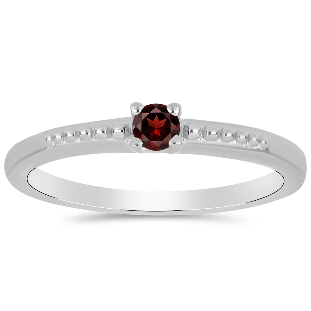 Anel de Prata com Granada de Barton