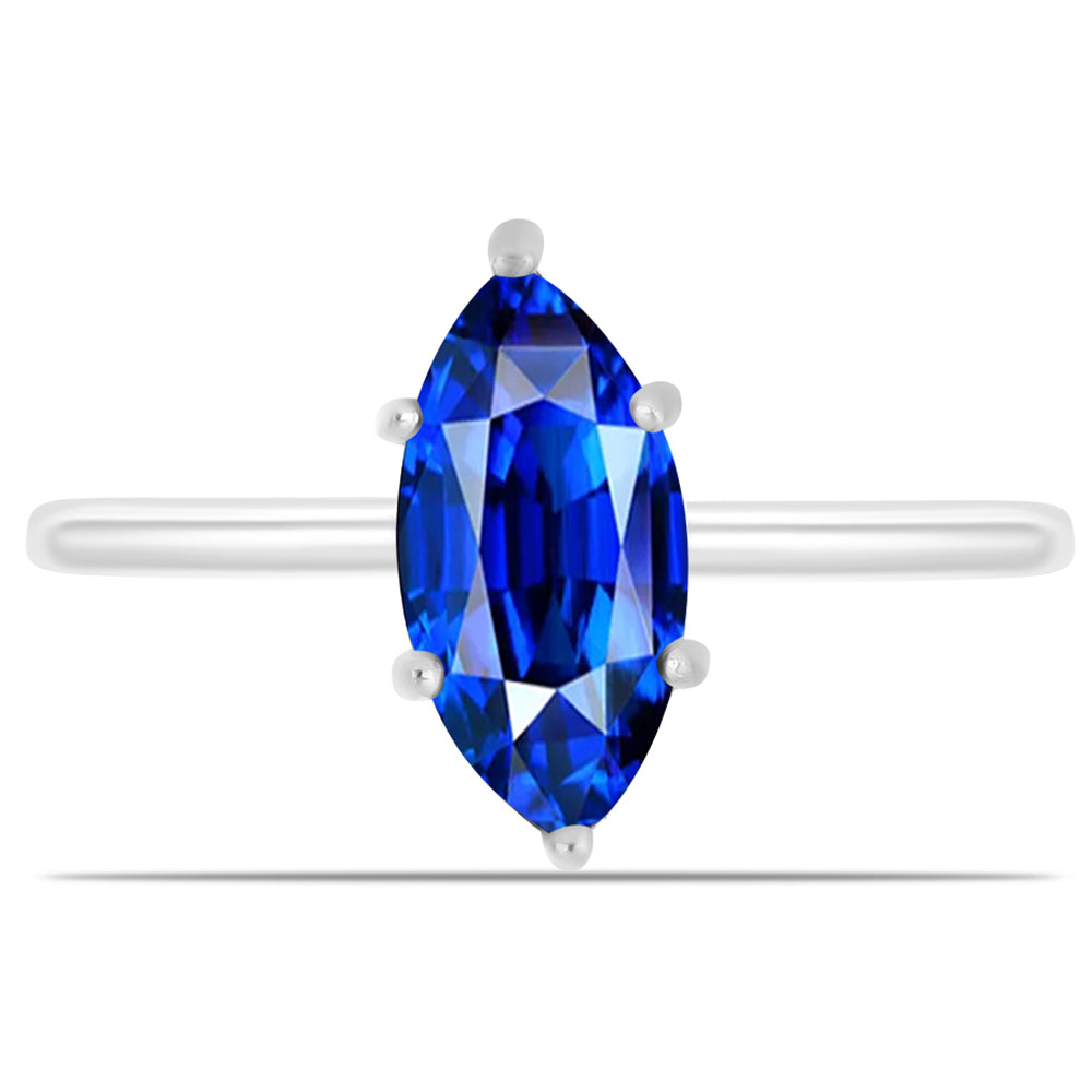 Anel de Prata com Safira Azul Australiana 1 