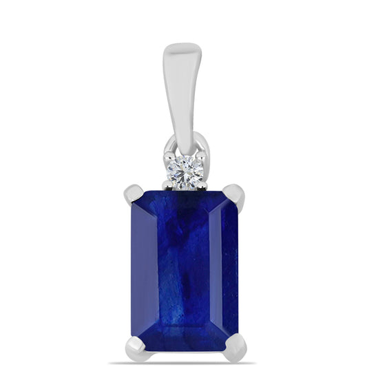 Pendente de Prata com Safira Azul Australiana e Topázio Branco