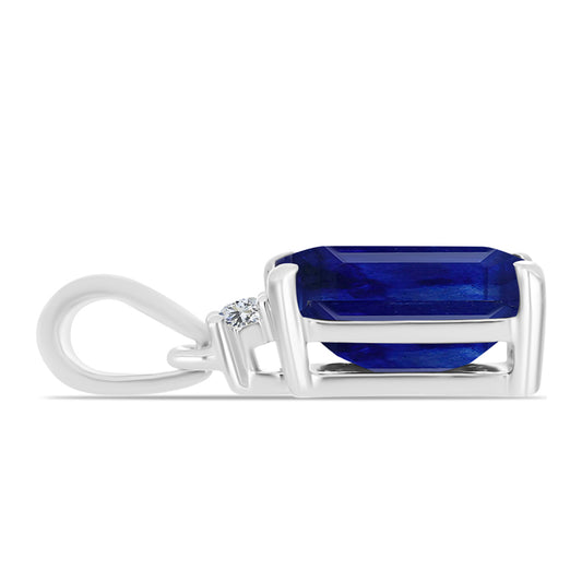 Pendente de Prata com Safira Azul Australiana e Topázio Branco