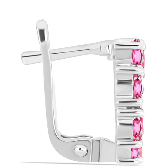 Brincos de Prata com Turmalina Rosa de Pelmadulla