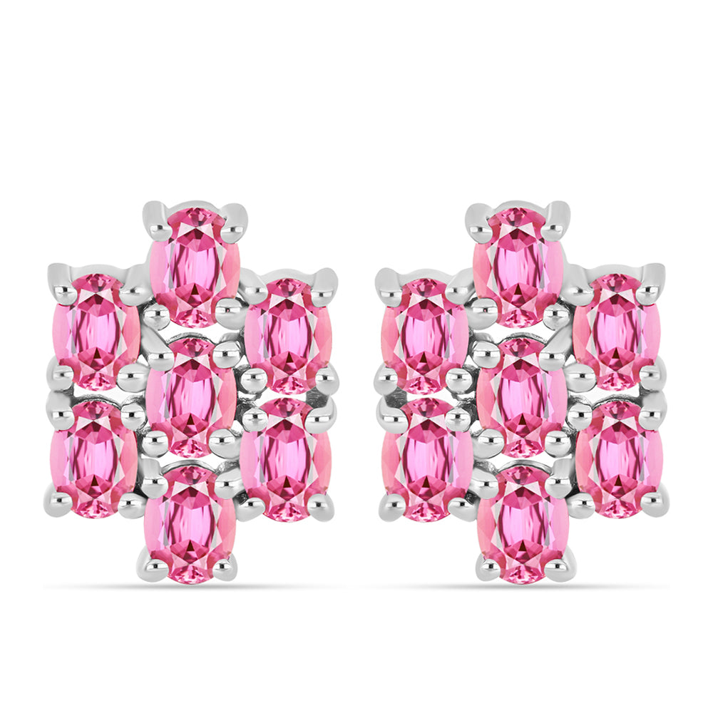 Brincos de Prata com Turmalina Rosa de Pelmadulla