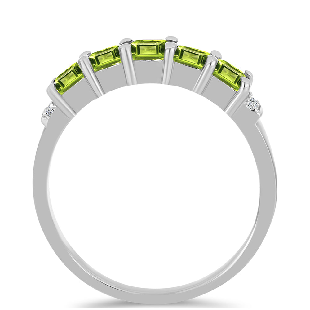 Anel de Prata com Peridoto de Changbai e Topázio Branco 3 
